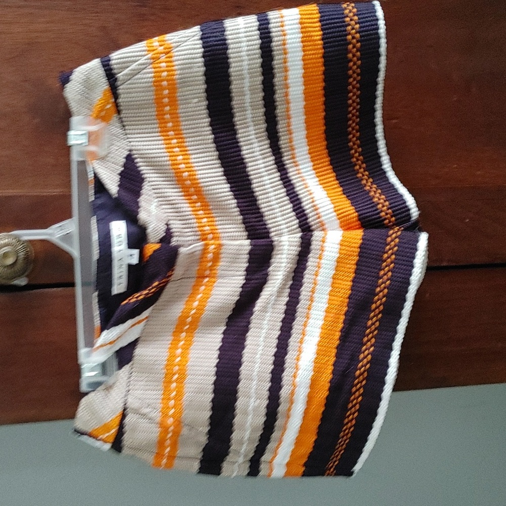 Trina Turk Cream, Orange & Purple Striped Knit Shorts